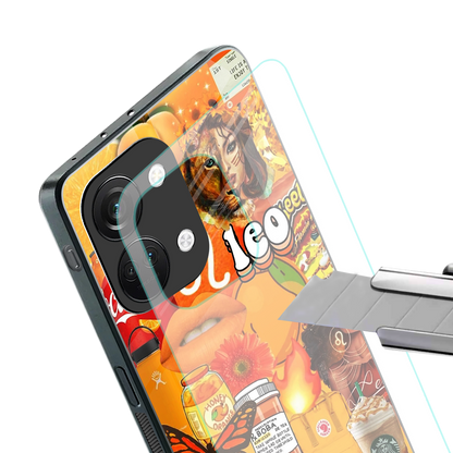 leo aesthetic collage back phone cover | glass case for oneplus nord 3