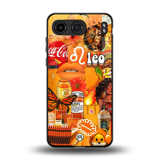 leo aesthetic collage back phone cover | glass case for oneplus nord 4