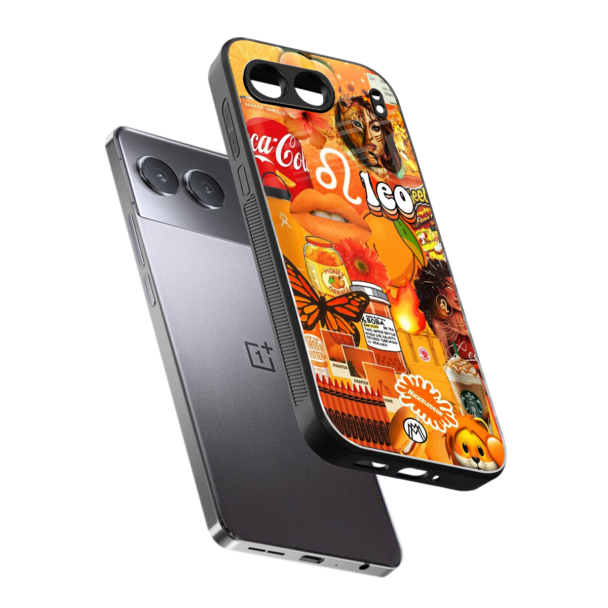 leo aesthetic collage back phone cover | glass case for oneplus nord 4