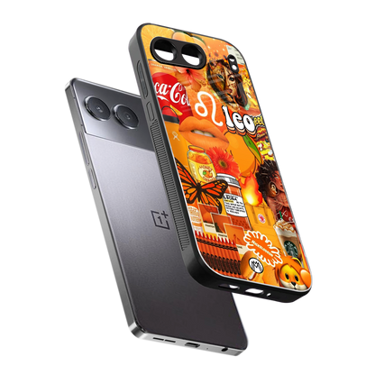 leo aesthetic collage back phone cover | glass case for oneplus nord 4