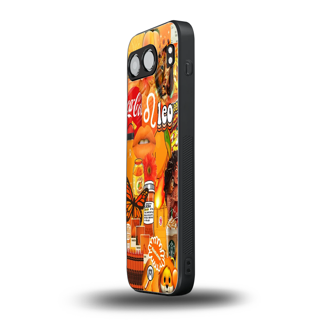 leo aesthetic collage back phone cover | glass case for oneplus nord 4