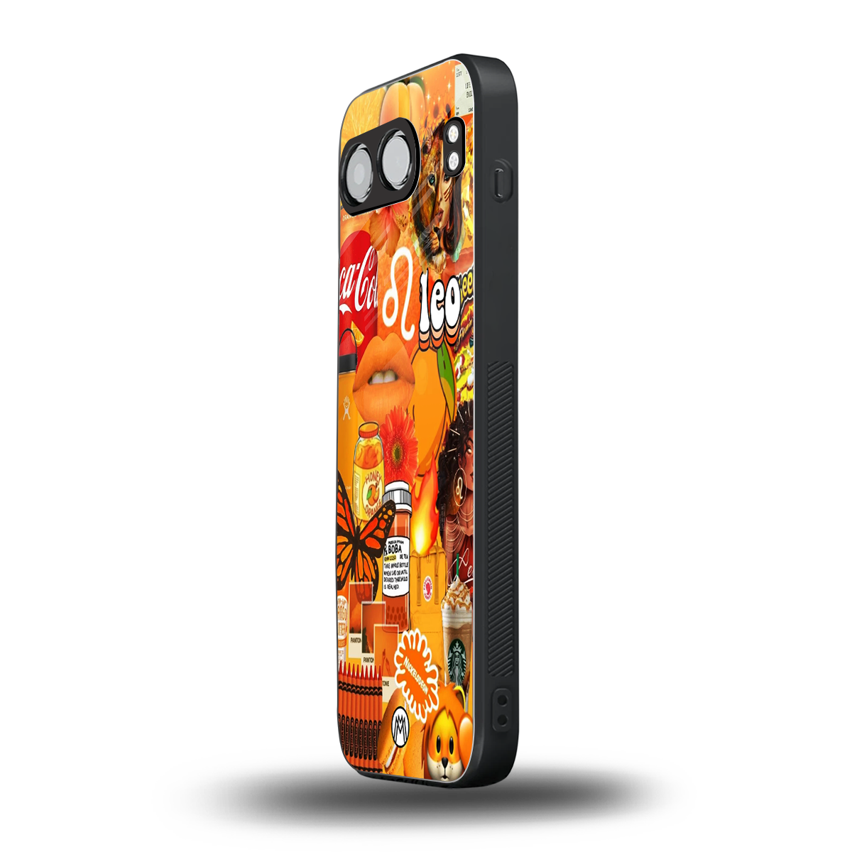 leo aesthetic collage back phone cover | glass case for oneplus nord 4