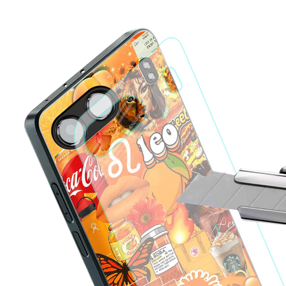 leo aesthetic collage back phone cover | glass case for oneplus nord 4