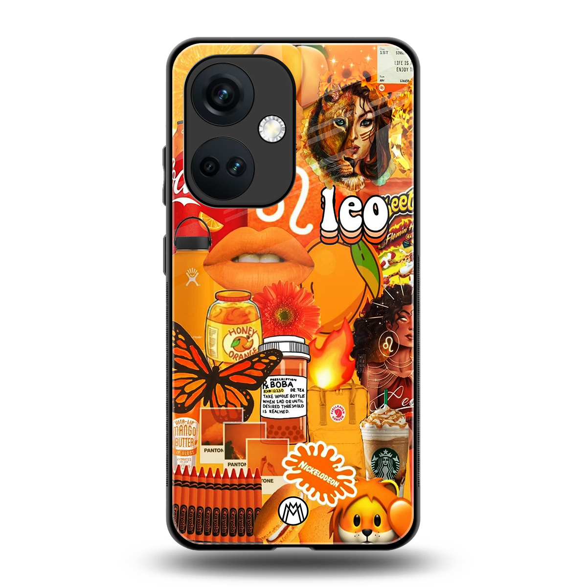 leo aesthetic collage back phone cover | glass case for oneplus nord ce 3