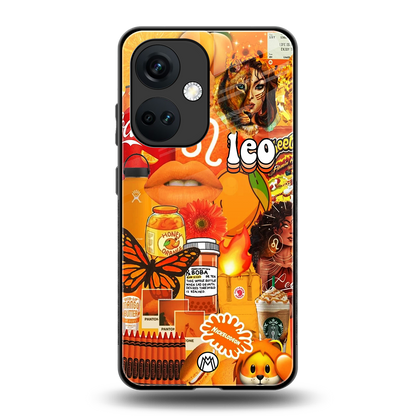 leo aesthetic collage back phone cover | glass case for oneplus nord ce 3
