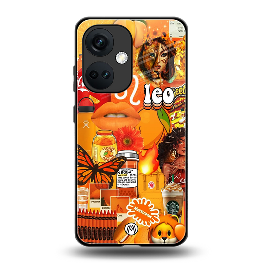 leo aesthetic collage back phone cover | glass case for oneplus nord ce 3