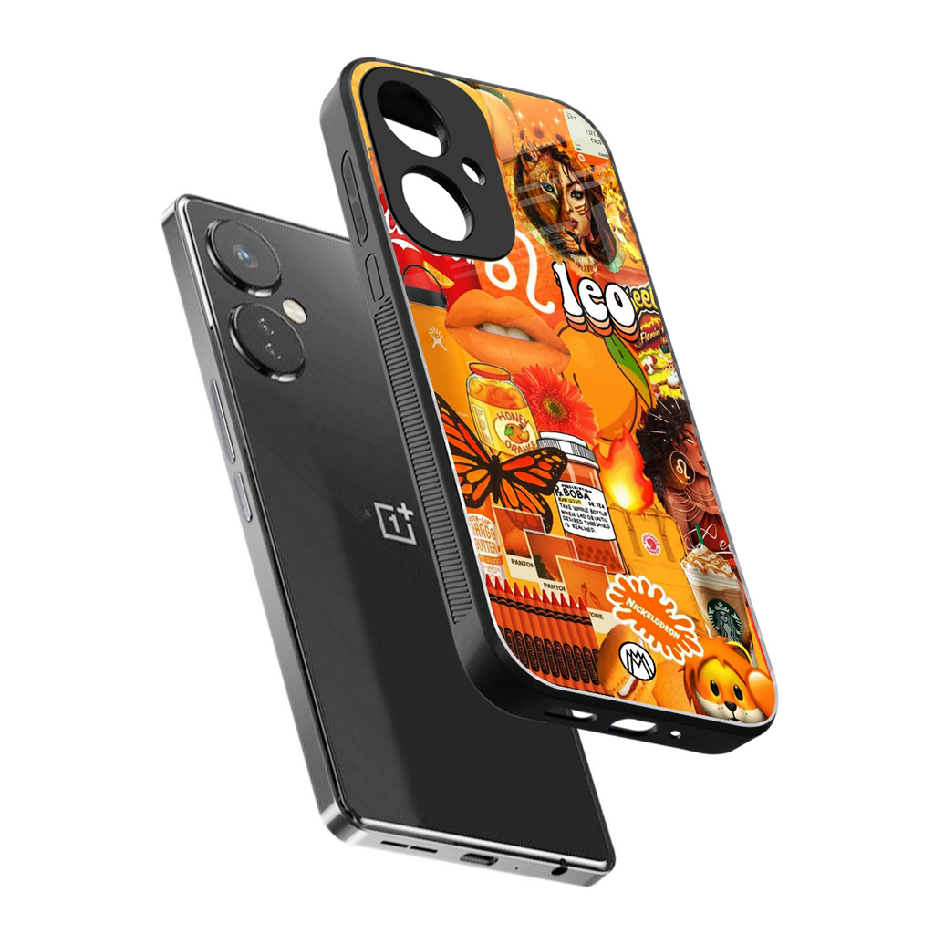 leo aesthetic collage back phone cover | glass case for oneplus nord ce 3