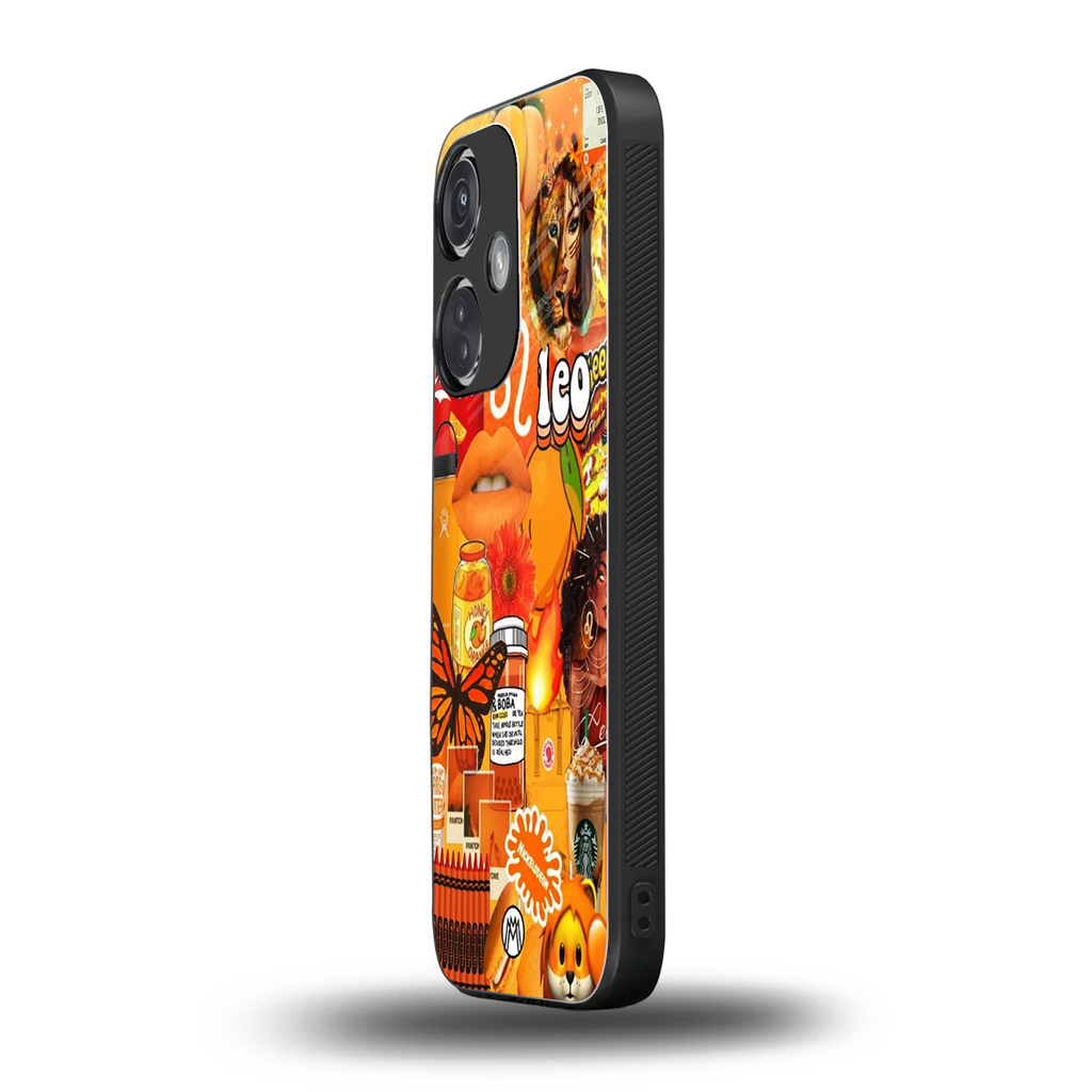 leo aesthetic collage back phone cover | glass case for oneplus nord ce 3