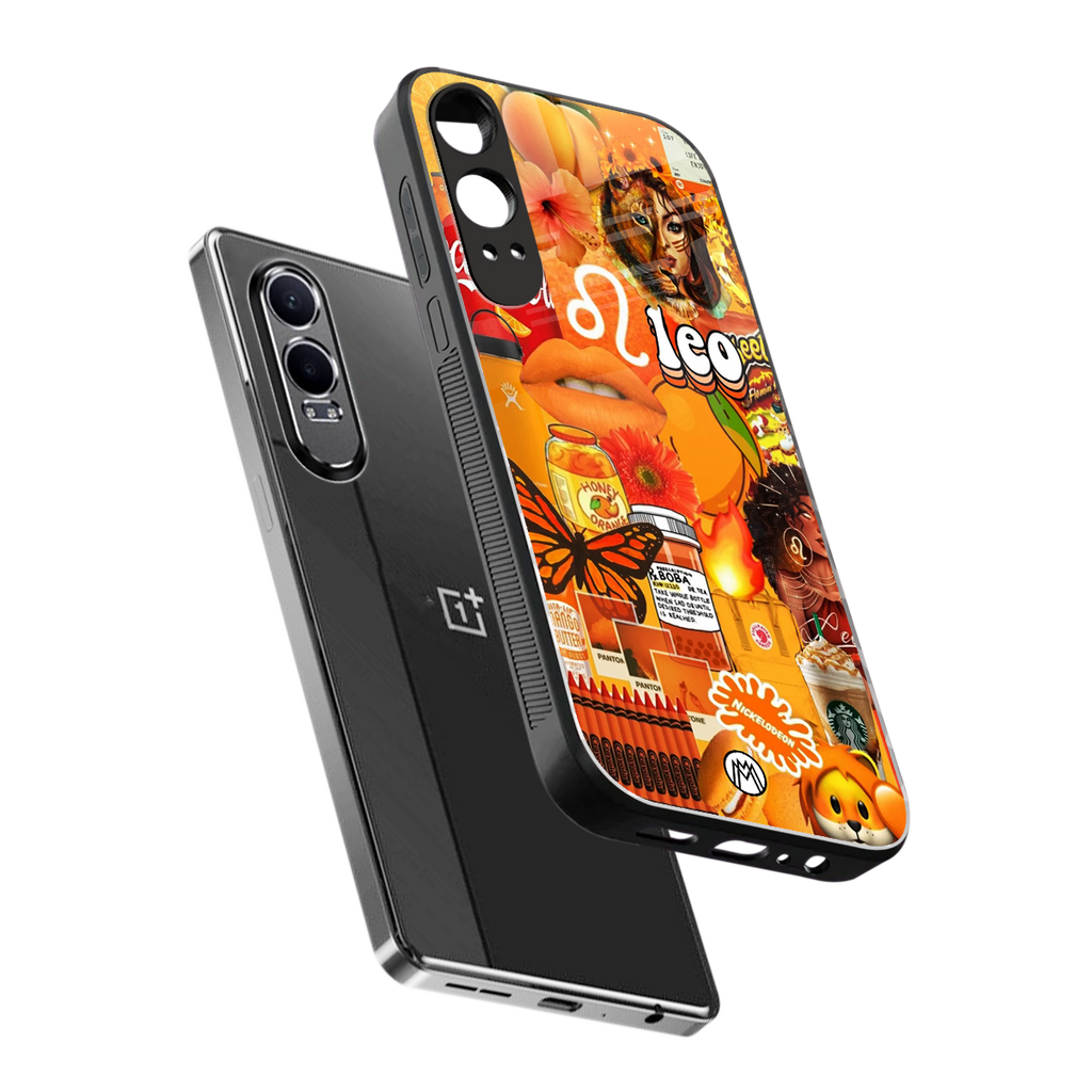 leo aesthetic collage back phone cover | glass case for oneplus nord ce 4 lite