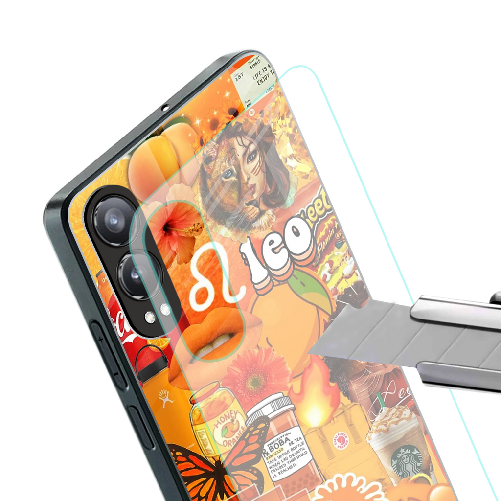 leo aesthetic collage back phone cover | glass case for oneplus nord ce 4 lite