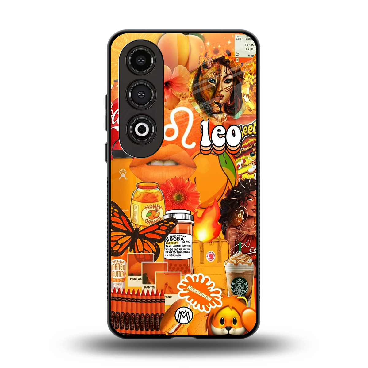 leo aesthetic collage back phone cover | glass case for oneplus nord ce 4