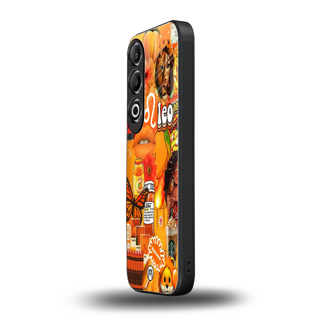 leo aesthetic collage back phone cover | glass case for oneplus nord ce 4