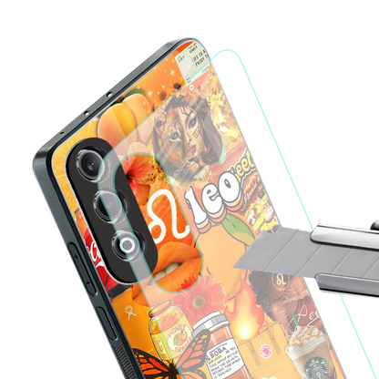 leo aesthetic collage back phone cover | glass case for oneplus nord ce 4