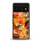 leo aesthetic collage back phone cover | glass case for google pixel 6 pro