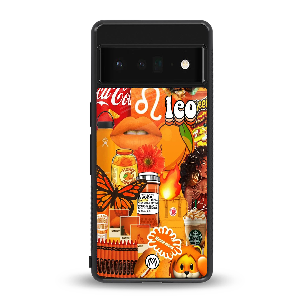 leo aesthetic collage back phone cover | glass case for google pixel 6 pro