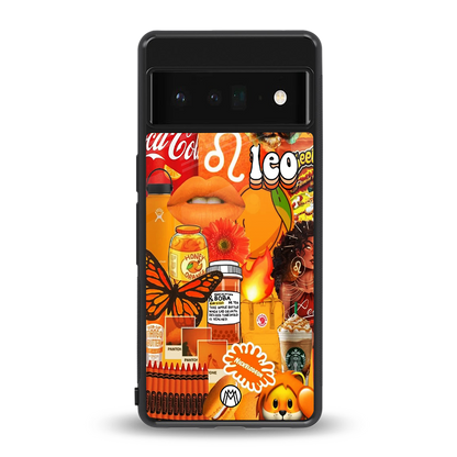 leo aesthetic collage back phone cover | glass case for google pixel 6 pro