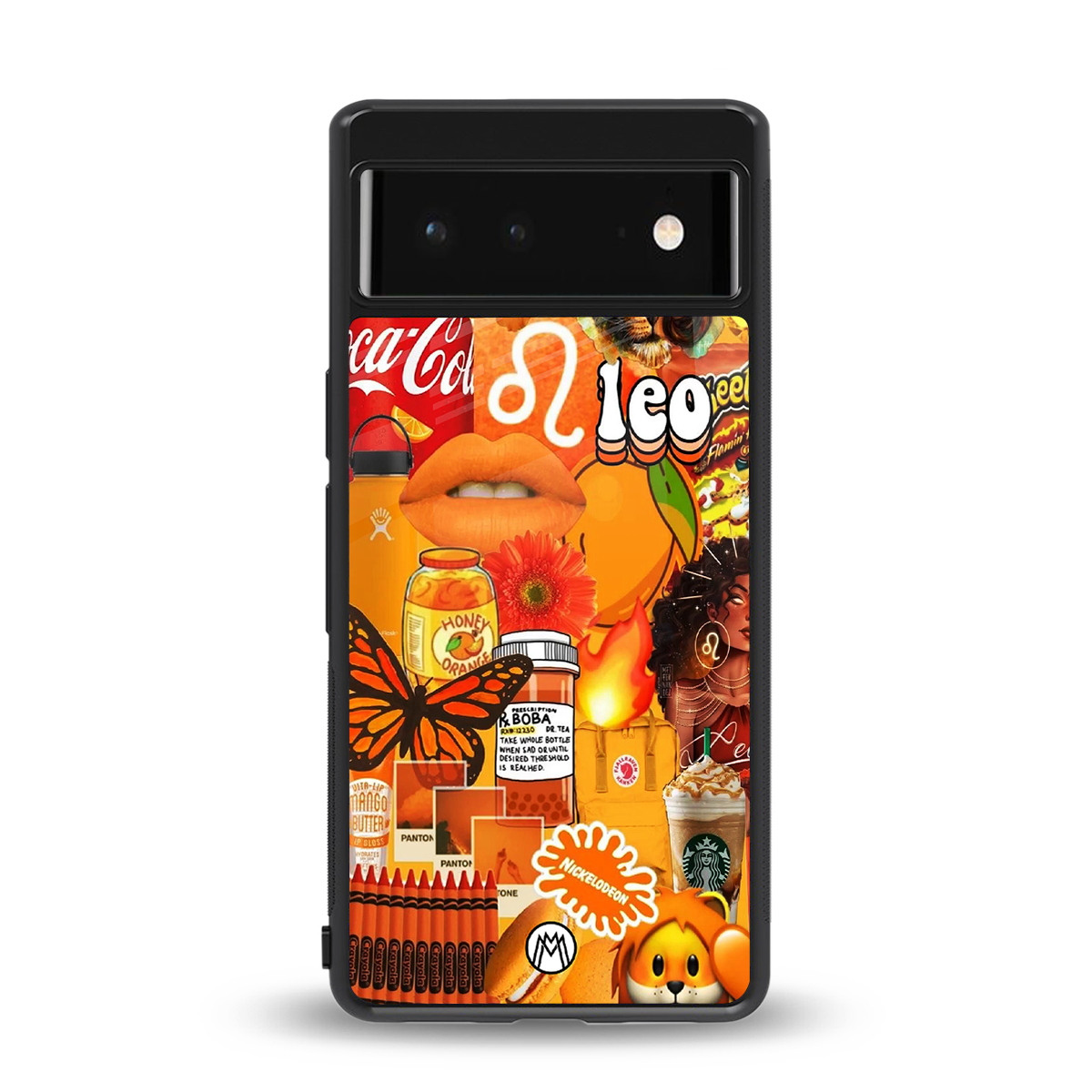 leo aesthetic collage back phone cover | glass case for google pixel 6