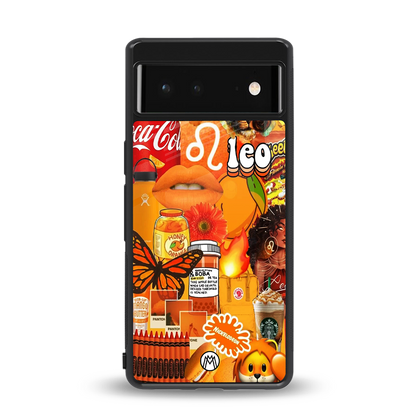 leo aesthetic collage back phone cover | glass case for Google Pixel 6A