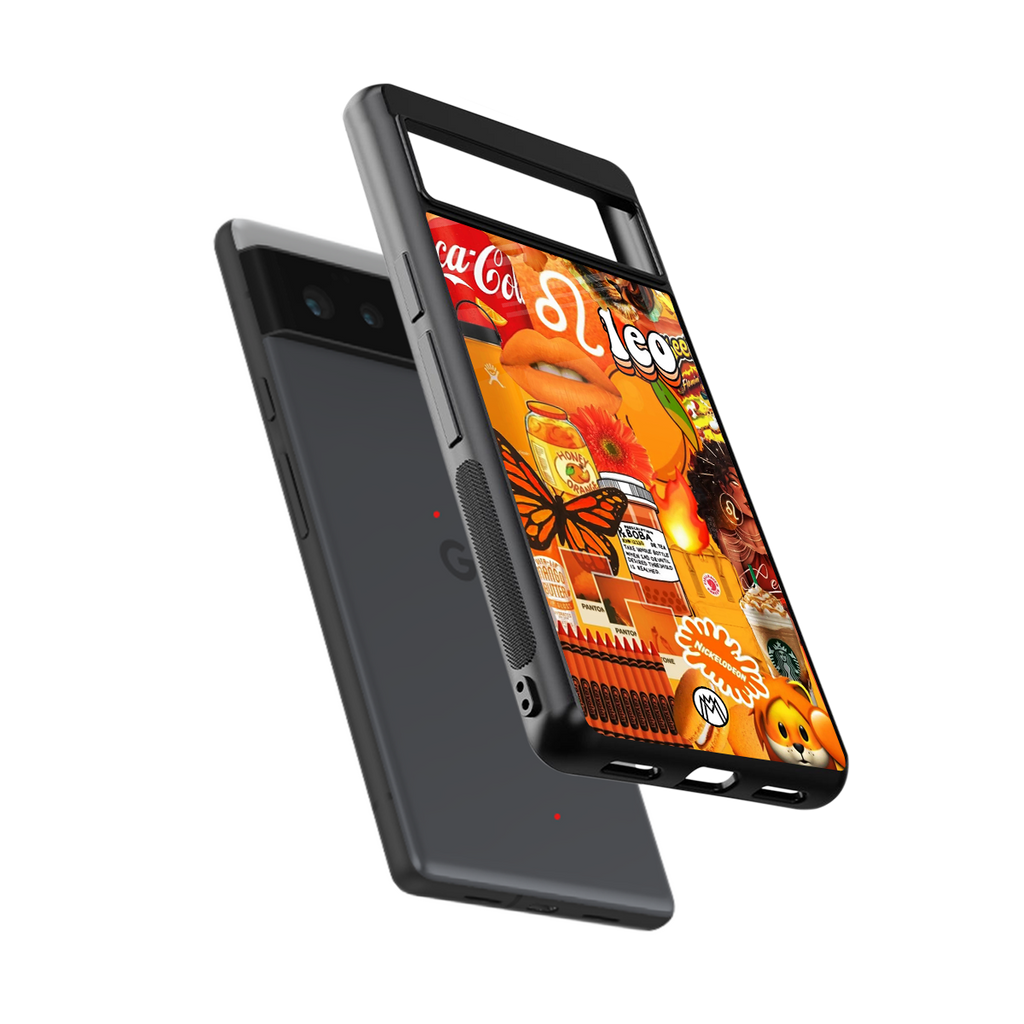 leo aesthetic collage back phone cover | glass case for google pixel 6