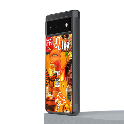 leo aesthetic collage back phone cover | glass case for Google Pixel 6A