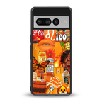 leo aesthetic collage back phone cover | glass case for google pixel 7 pro