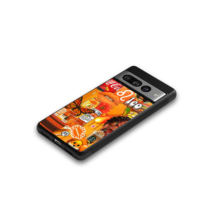 leo aesthetic collage back phone cover | glass case for google pixel 7 pro