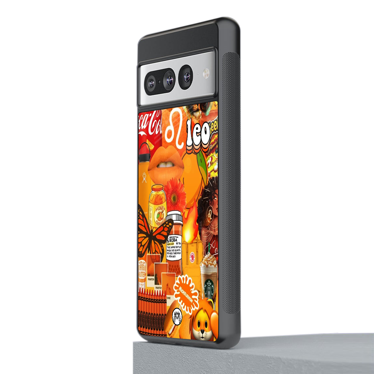leo aesthetic collage back phone cover | glass case for google pixel 7 pro