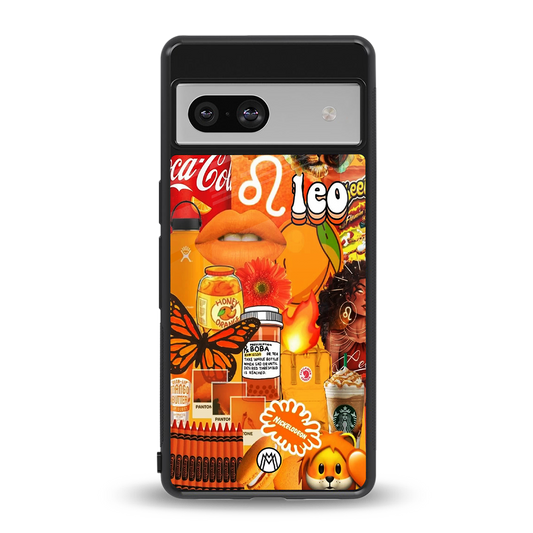 leo aesthetic collage back phone cover | glass case for Google Pixel 7