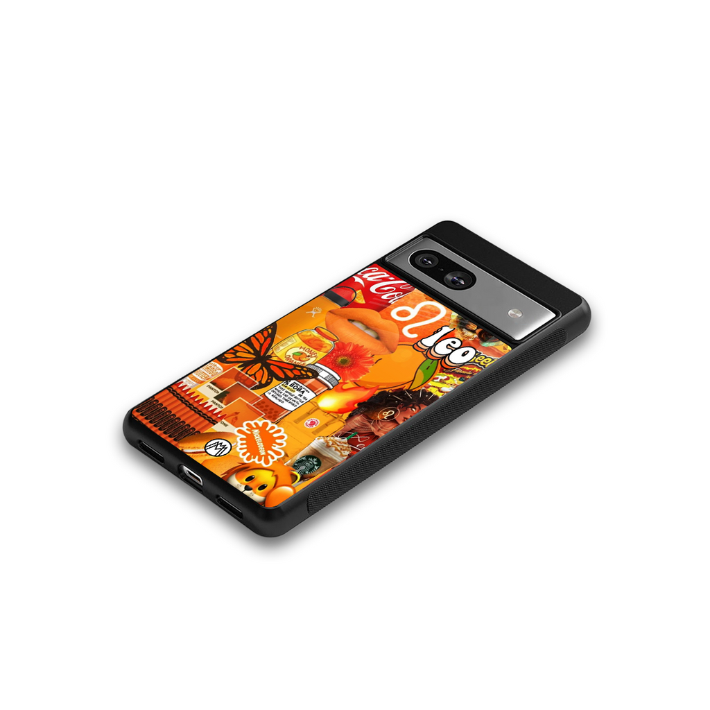 leo aesthetic collage back phone cover | glass case for Google Pixel 7