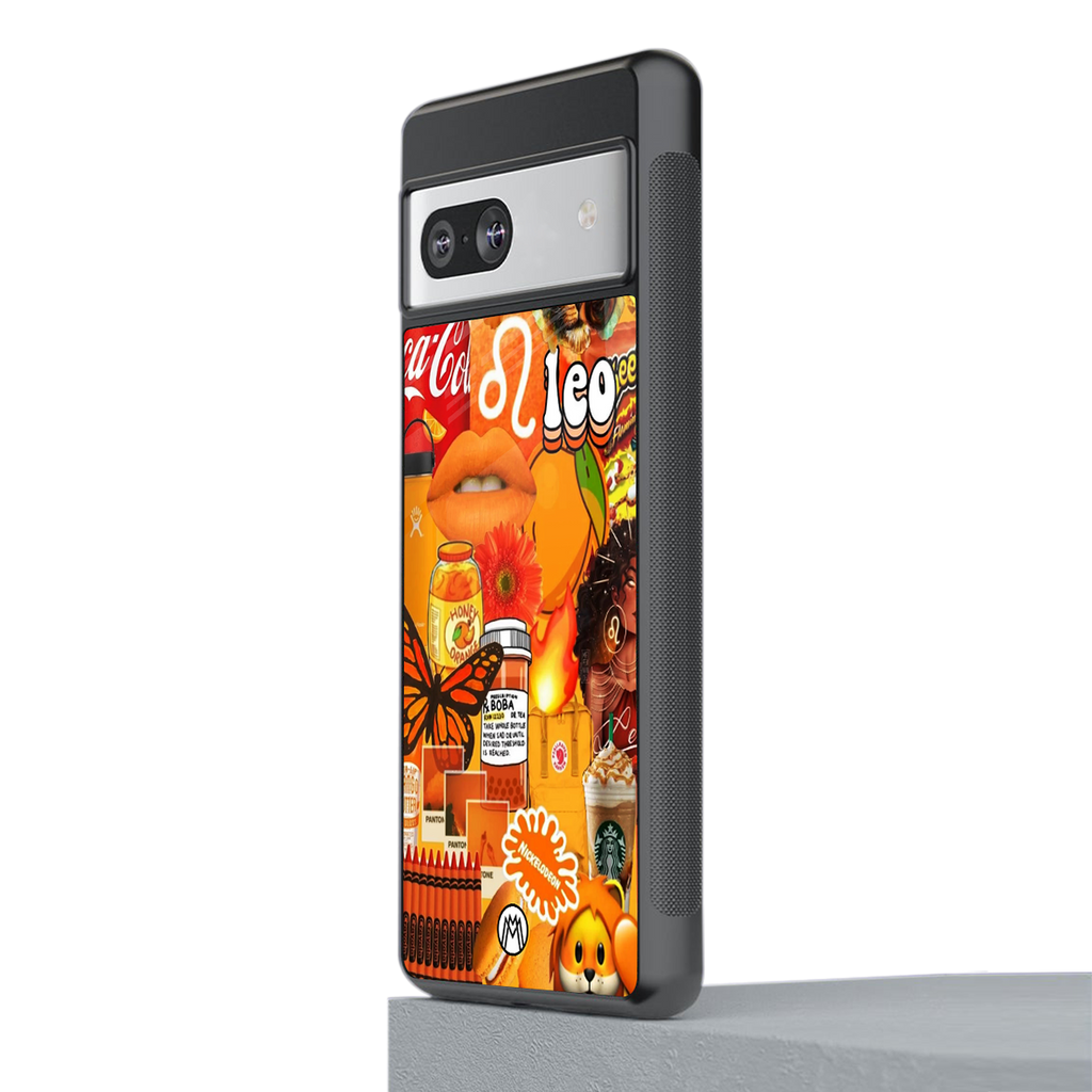 leo aesthetic collage back phone cover | glass case for Google Pixel 7