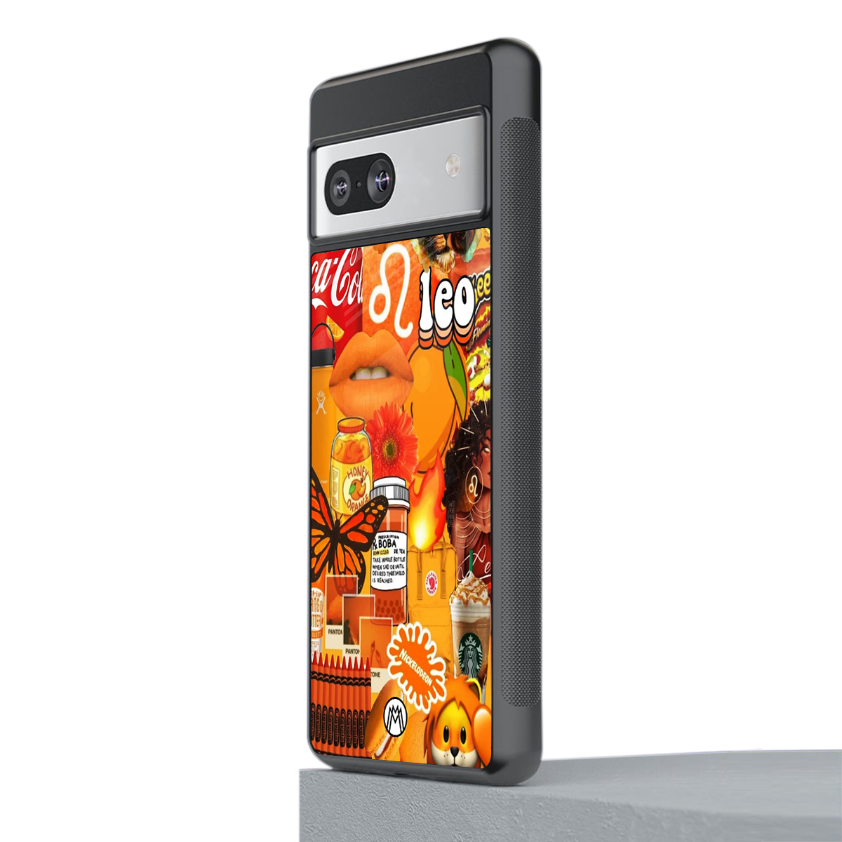 leo aesthetic collage back phone cover | glass case for Google Pixel 7