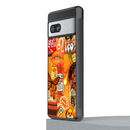 leo aesthetic collage back phone cover | glass case for Google Pixel 7