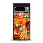 leo aesthetic collage back phone cover | glass case for google pixel 8 pro