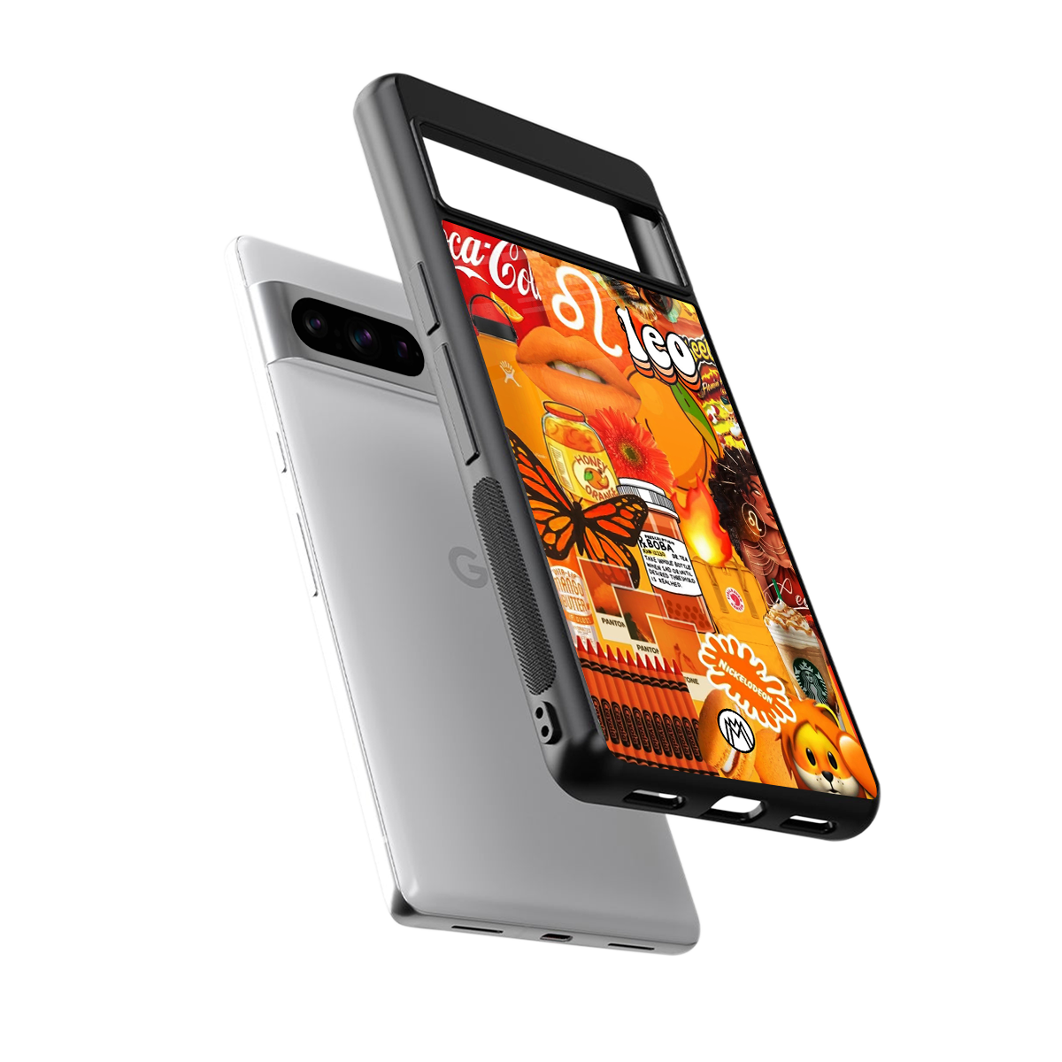 leo aesthetic collage back phone cover | glass case for google pixel 8 pro