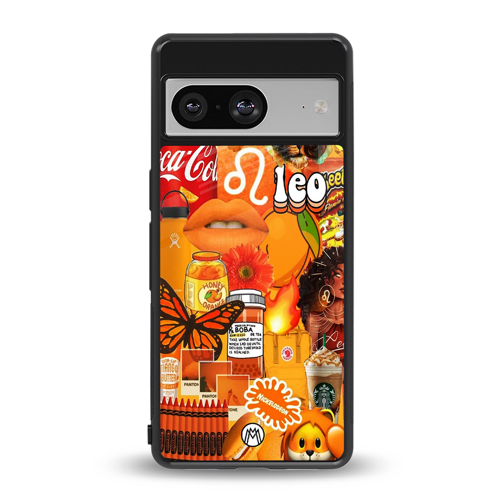 leo aesthetic collage back phone cover | glass case for Google Pixel 8