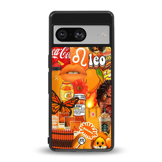 leo aesthetic collage back phone cover | glass case for Google Pixel 8