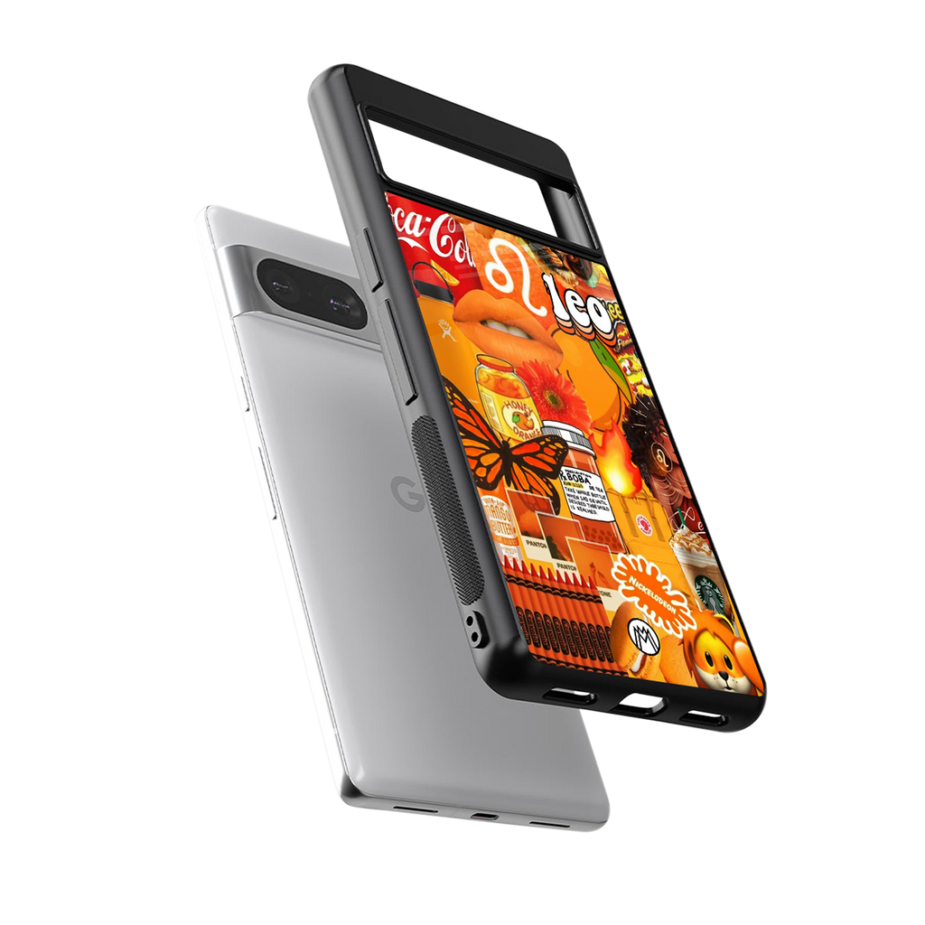 leo aesthetic collage back phone cover | glass case for Google Pixel 8