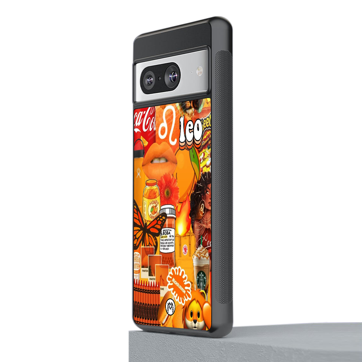 leo aesthetic collage back phone cover | glass case for Google Pixel 8