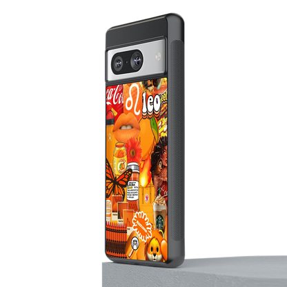 leo aesthetic collage back phone cover | glass case for Google Pixel 8