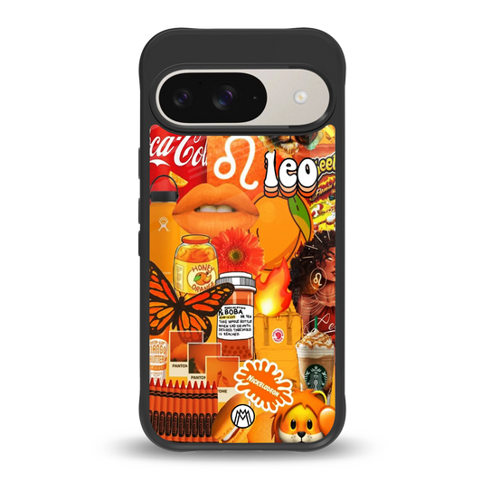 leo aesthetic collage back phone cover | glass case for google pixel 9