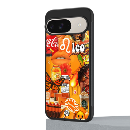 leo aesthetic collage back phone cover | glass case for google pixel 9