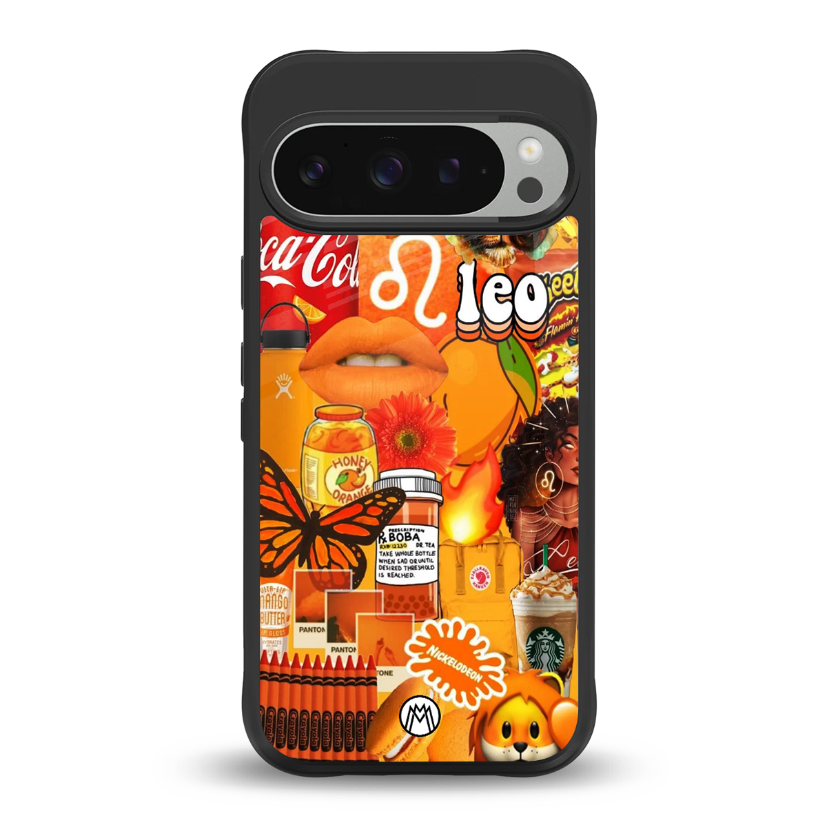 leo aesthetic collage back phone cover | glass case for google pixel 9 pro