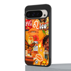 leo aesthetic collage back phone cover | glass case for google pixel 9 pro