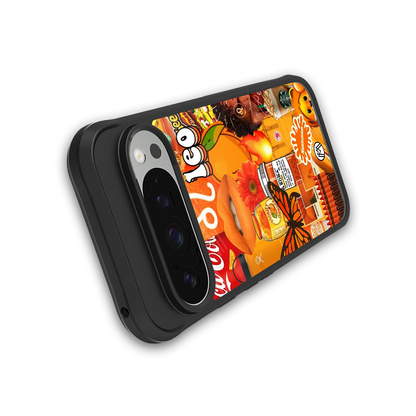 leo aesthetic collage back phone cover | glass case for google pixel 9 pro