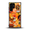 leo aesthetic collage back phone cover | glass case for samsung galaxy s23 ultra