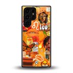 leo aesthetic collage back phone cover | glass case for samsung galaxy s25 ultra