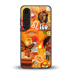 leo aesthetic collage back phone cover | glass case for samsung galaxy s24