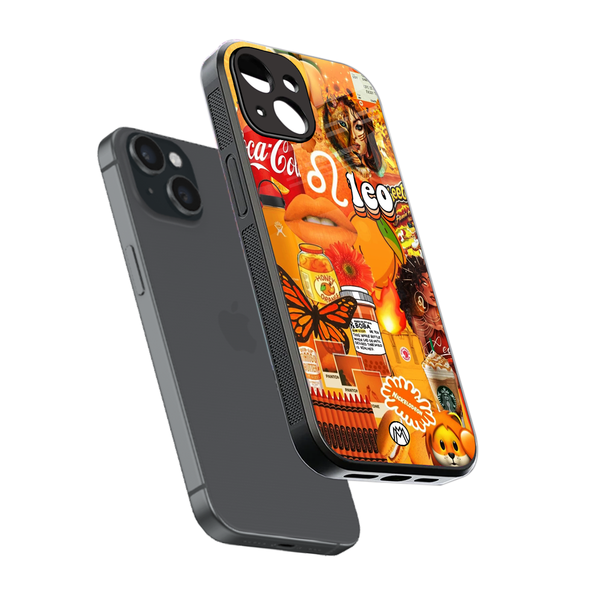 leo aesthetic collage back phone cover | glass case for iphone 15