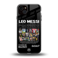 leo messi back phone cover | glass case for iphone 15 plus