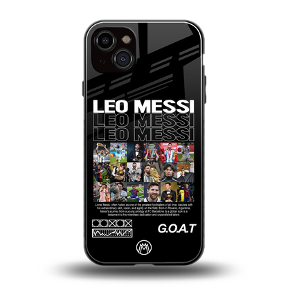 leo messi back phone cover | glass case for iphone 14 plus